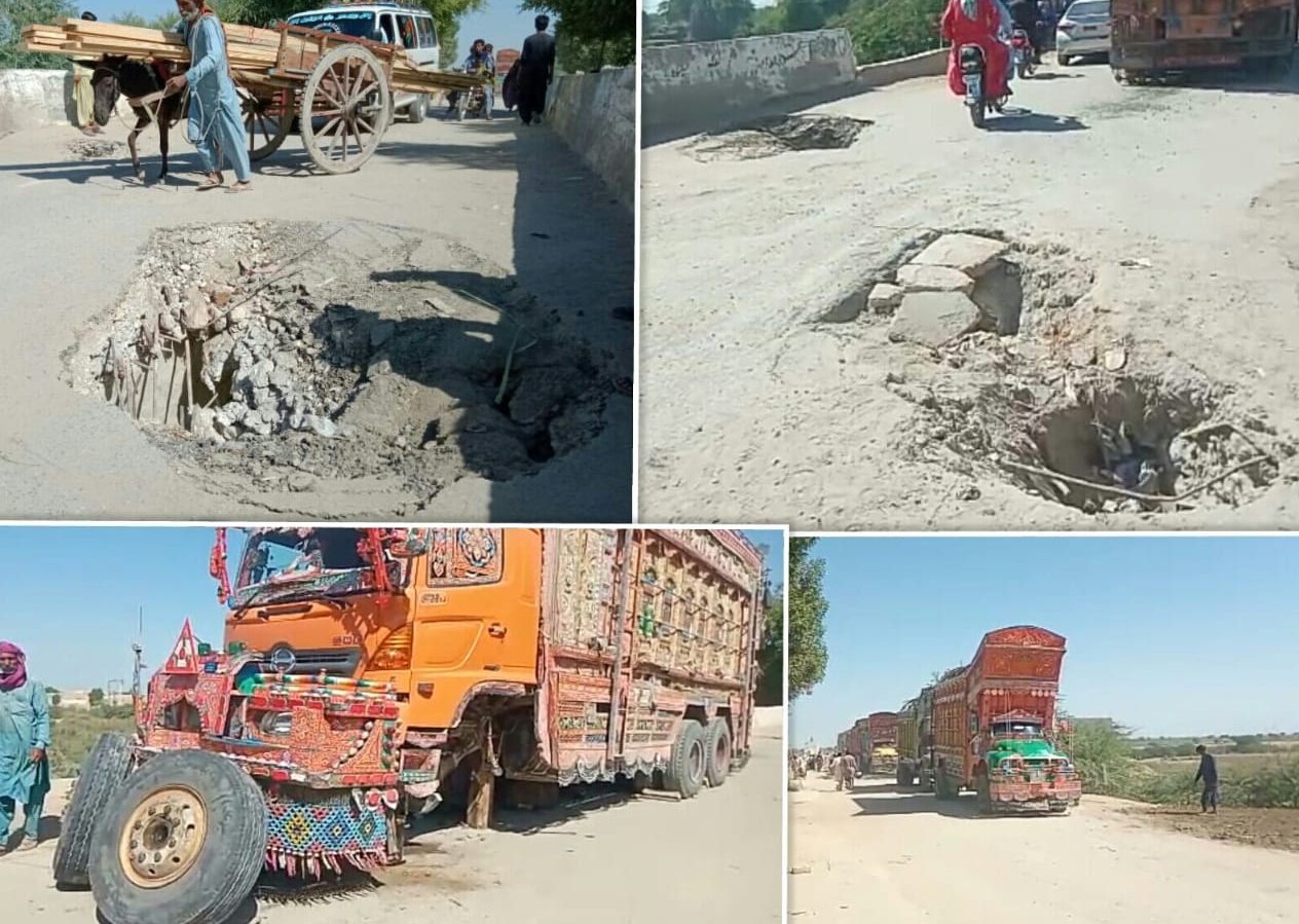 سنڌ بلوچستان کي ملائيندڙ ۽ ڳڙھي خيرو شهر ۾ داخل ٿيڻ واري بيگاري پل ٽٽي پوڻ سبب ٽرڪ جو حادثو ڊرائيور ۽ ٻيا ماڻھو معجزاني طور بچي ويا